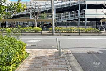 敷地南側の前面道路（西側から）