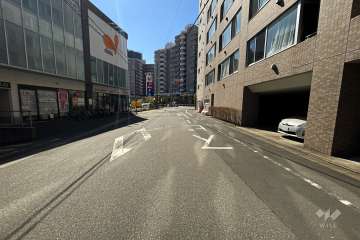 敷地北東側の前面道路（北西側から）