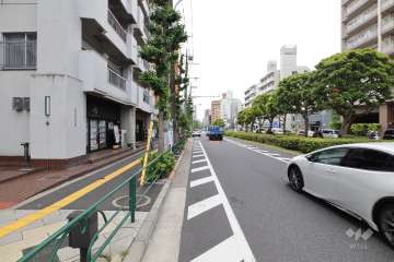 敷地の西側前面道路（北側から）