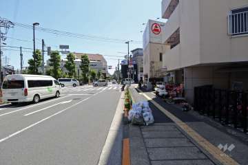 敷地北側の前面道路（西側から）