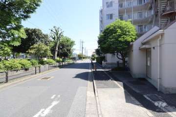 敷地東側の前面道路（北側から）