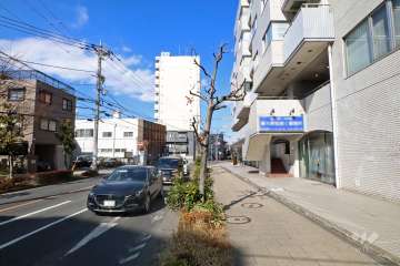 敷地西側の前面道路（南側から）