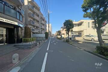 敷地南側の前面道路（南側から）