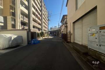 敷地南側の前面道路（西側から）