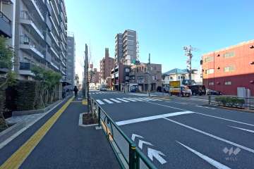 敷地の西側前面道路（北側から）