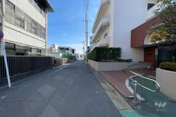 敷地の南側前面道路（東側から）