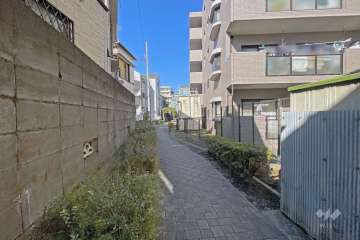 敷地の北側道路（西側から）