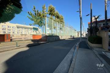 敷地の南側前面道路（東側から）