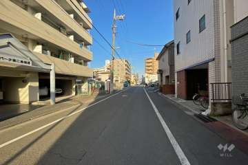 敷地南側の前面道路（西側から）