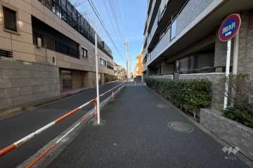 敷地の南側前面道路（東側から）