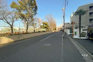 敷地の北側前面道路（西側から）