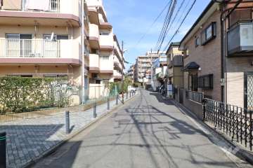 敷地西側の前面道路（南側から）