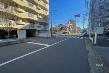 敷地南側の前面道路（西側から）