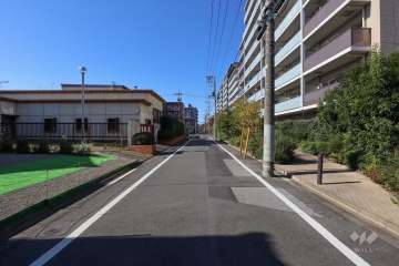 敷地南側の前面道路(東側から)