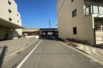 敷地北西側の前面道路（南西側から）