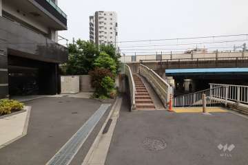 敷地南側の前面道路（西側から）