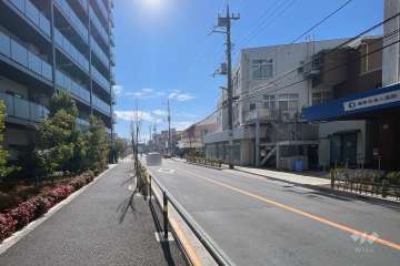 敷地の西側前面道路（南側から）