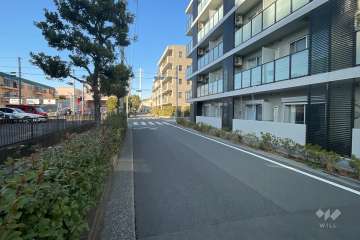 敷地西側の前面道路（南側から）
