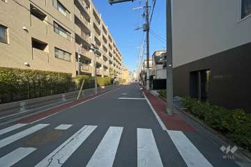 敷地北側の前面道路（西側から）