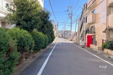 敷地南側の前面道路（西側から）