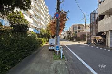 敷地南側の前面道路（西側から）