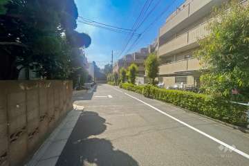 敷地北側の前面道路（西側から）