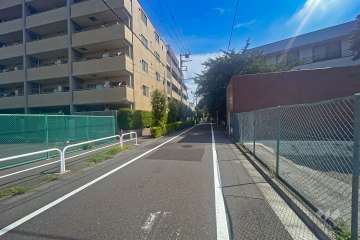 敷地東側の前面道路（南側から）