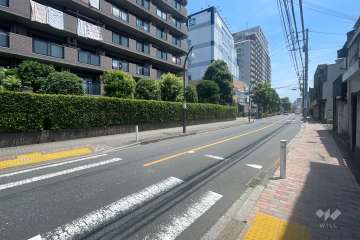 敷地の東側前面道路（南側から）