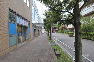 敷地北西側の前面道路（北東側から）