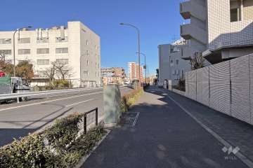 敷地北西側の前面道路（南西側から）