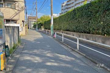 敷地北側の前面道路（西側から）