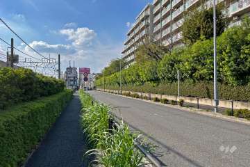 敷地南側は、ときわ通りと東武東上線に面しています。