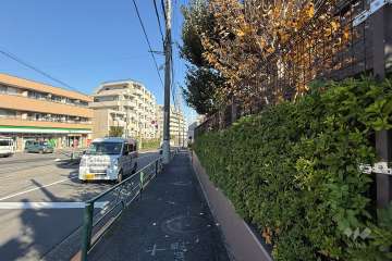 敷地の北側前面道路（西側から）
