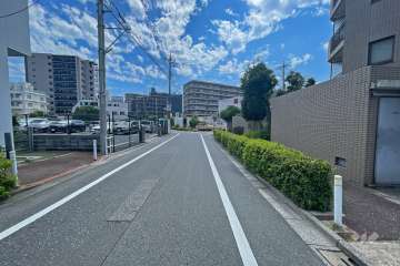 敷地北側の前面道路（西側から）