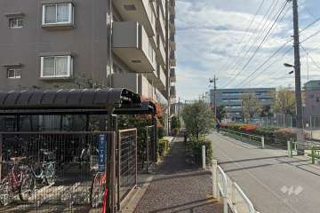 敷地西側の前面道路