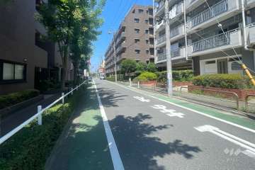 敷地の北側前面道路（東側から）