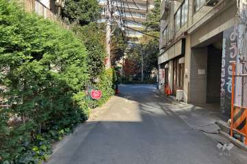 敷地東側の前面道路（南側から）