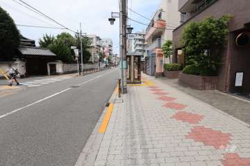 敷地西側の前面道路（南側から）