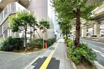 敷地の西側前面道路（北側から）