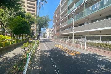 敷地西側の前面道路（南側から）