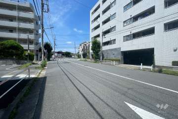 敷地の南側前面道路（東側から）