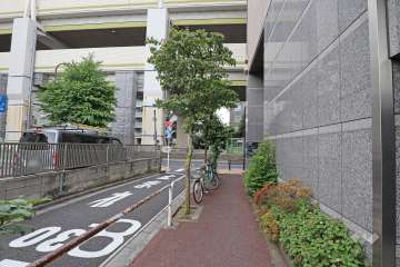 敷地北東側の前面道路（北西側から）