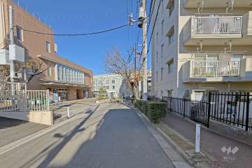 敷地の西側前面道路（南側から）