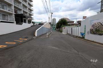 敷地東側の前面道路（南側から）