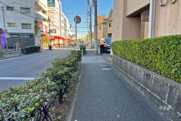 敷地北側の前面道路（西側から）