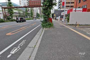 敷地北東側の前面道路（北西側から）