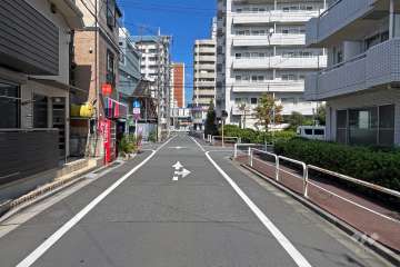 敷地の西側前面道路（南側から）