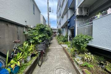 敷地南側の通路（東側から）