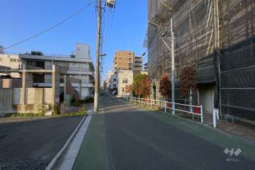 敷地の西側前面道路（南側から）