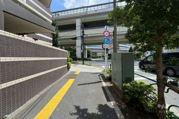 敷地の南側前面道路（西側から）